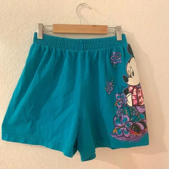 1980s Mickey Mouse Disney Teal Jerry leigh Cotton Elastic Shots - Picture 4 of 6